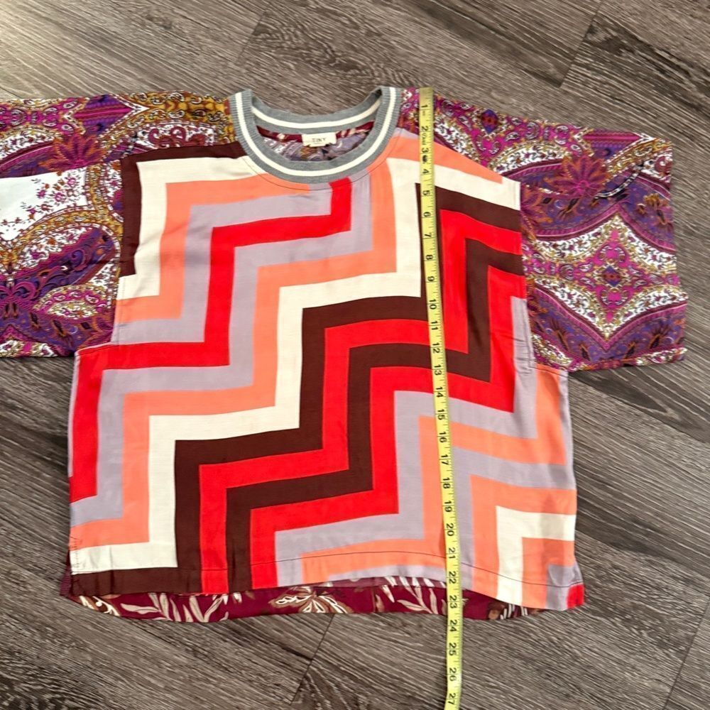 Tiny For Anthropologie ZigZag Patterned Short Sleeve Blouse - Picture 4 of 6